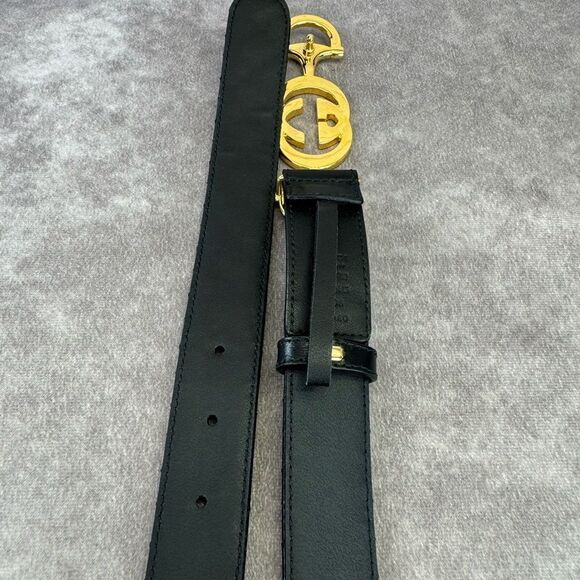 Gucci Zumi Black Leather Quilted Belt with Gold Buckle 550122 90/36 - Picture 9 of 10